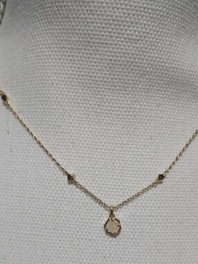 Kendra Scott Gold Hexagon Pendant Necklace with Bead Accents